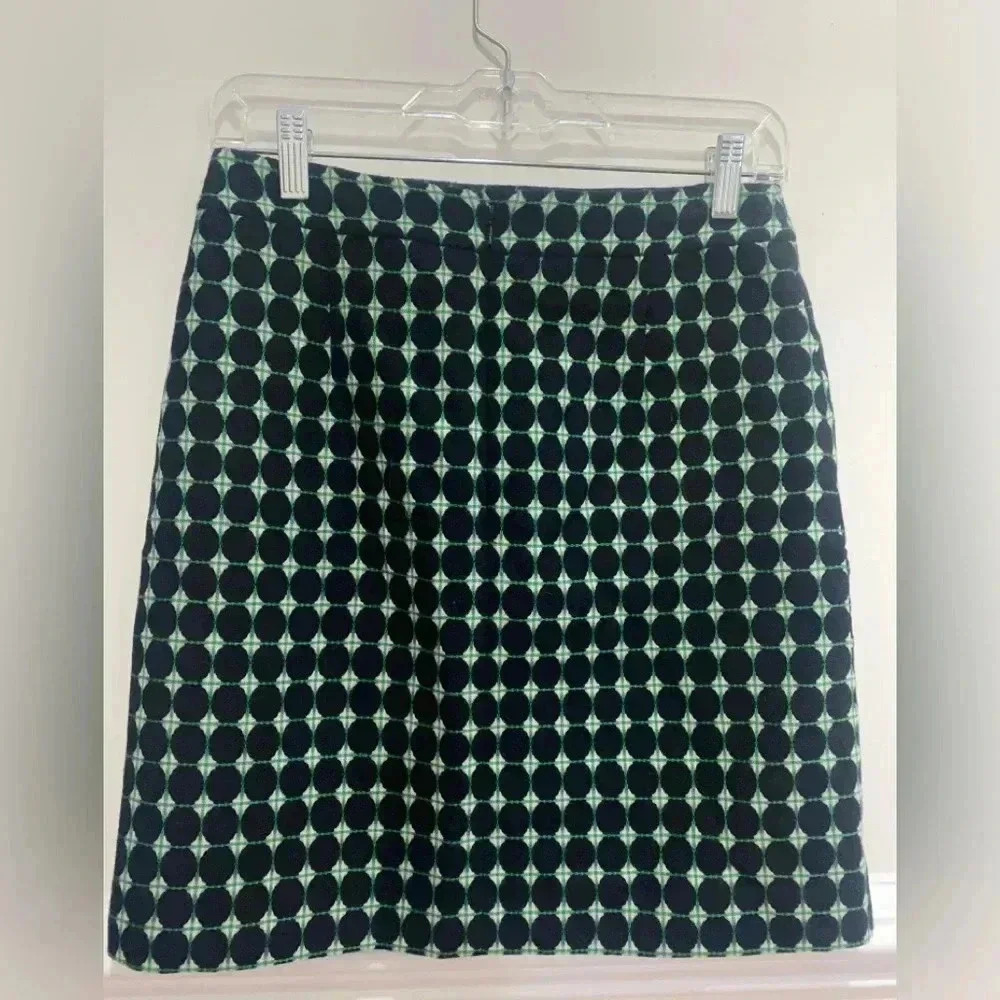 Hobbs London Wool Green and Black Mini Skirt Size 2 - Picture 8 of 9